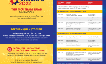 Invitation to Vietnam International Supporting Industry & Manufacturing Exhibition – Vimexpo 2022: Updating technology, opportunities for cooperation, and market expansion.